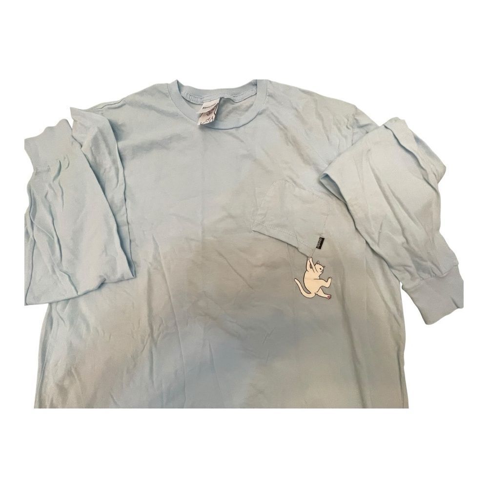 Ripndip Sky Blue Graphic Tee with Cat Detail